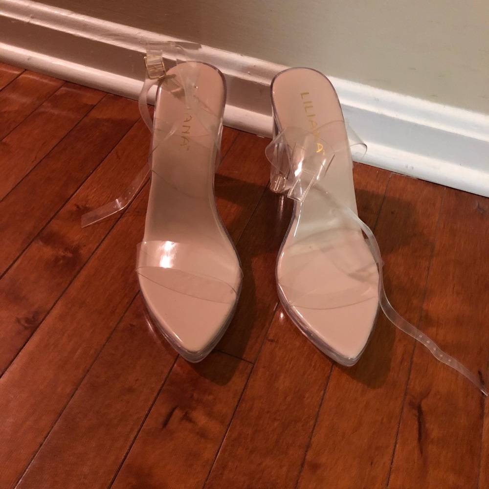 Clear sandal heels